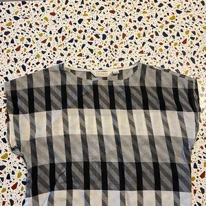 Cassidy Black and White Checkered Women's Top